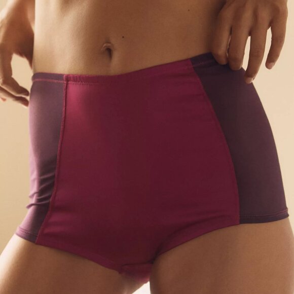 LyreBird Satin Mesh High-Waisted Boyshorts - Picture 2 of 2